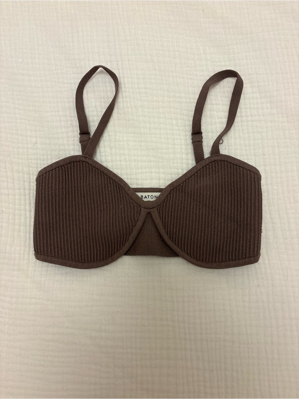 Aritzia Chocolate Brown Ribbed Bralette